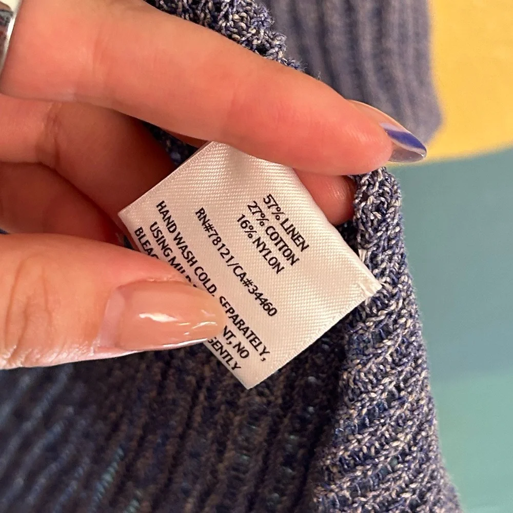 Eileen Fisher Open-Front Ribbed Knit Duster Sweater - Lavender - L - Picture 5 of 5